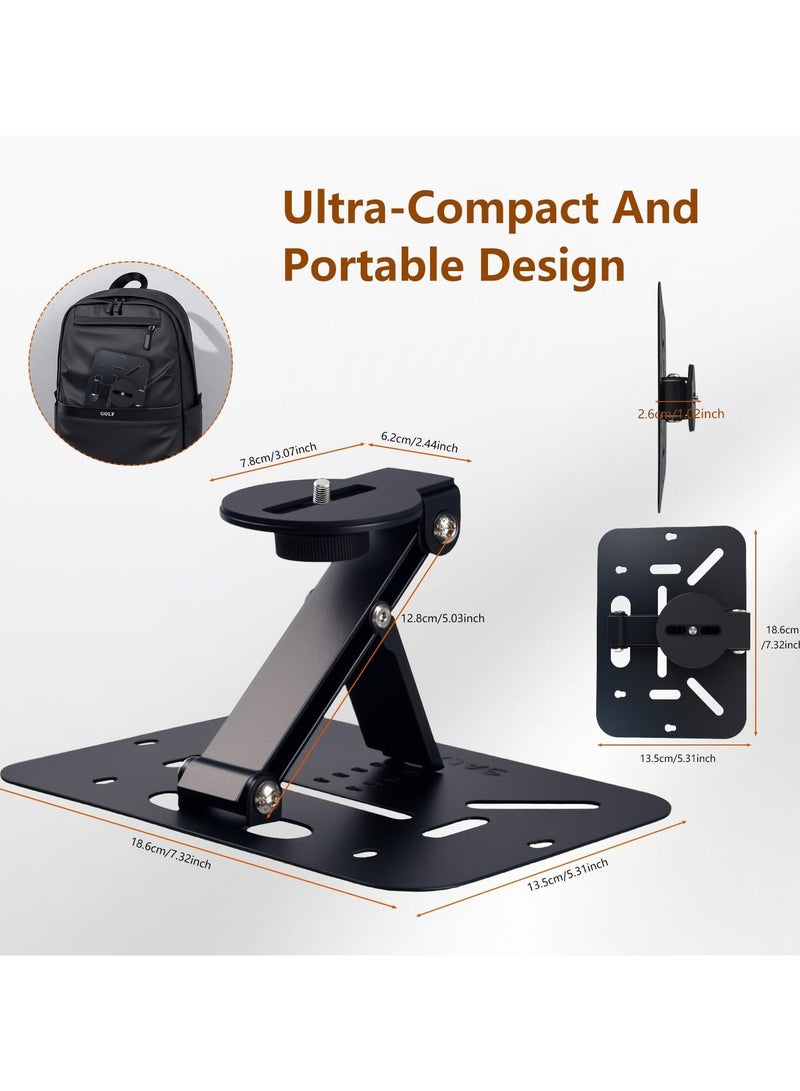 DUNISO Projector Wall Mount,Vertically Mounted Projector Bracket,Foldable Metal Projector Stand,Camera Bracket Mini Projector Bracket,with 1/4-Inch Thread,with Strong Load-Bearing Capacity,for Family and Personal Use - Image 2